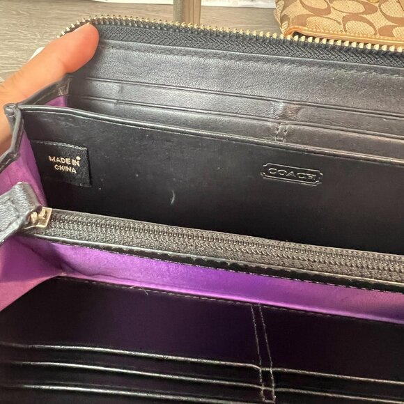 Coach Zip Around Accordion wallat black - Picture 4 of 6